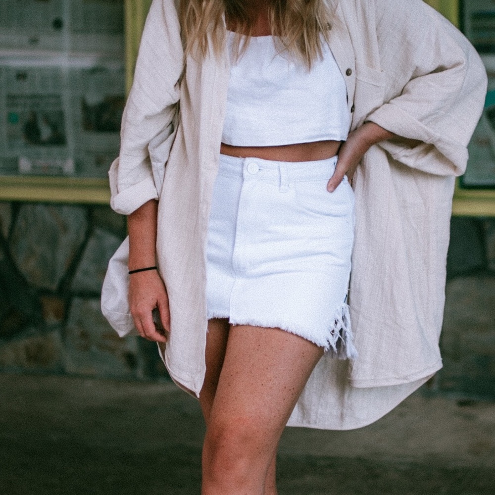One Teaspoon white denim skirt